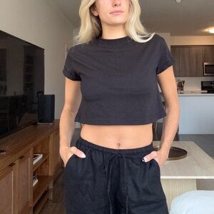 Missguided Black Casual Crop Top